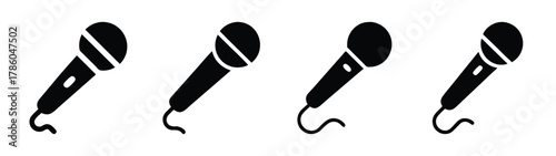 Microphone vector illustration, karaoke microphone, podcast microphone, vocal microphone, stage mics