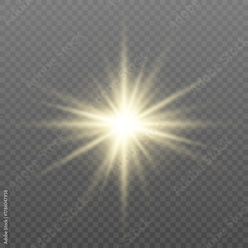 Gold starbursts explode in a glowing display of magical lights. Tiny sparkles scatter around dynamically. Excellent for cosmic or fantasy designs.