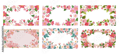 桜の花ベクターイラストセット