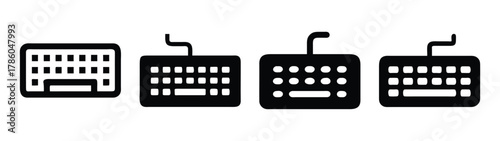 Keyboard vector icon set computer keyboard illustration wireless keyboard black and white design input device