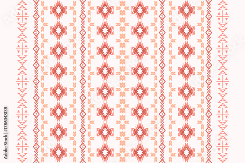 Ethnic Aztec abstract geometric oriental traditional embroidery seamless pattern. Native geometry decorative design for fabric, clothing, border decor, interior, wallpaper, background, texture, print