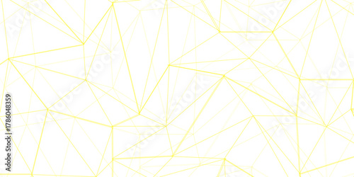 Abstract of simple gold line triangle pattern geometric background .white background creative and geometric shape with white luxury pattern .gold and white geometric background with low poly triangle