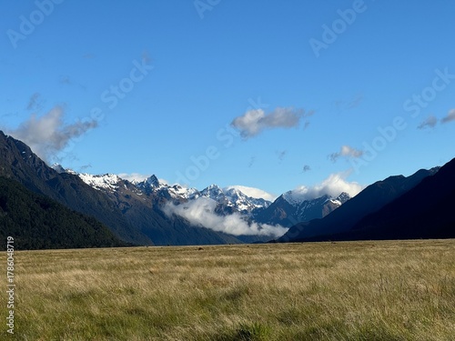 mountain landscape with blue sky