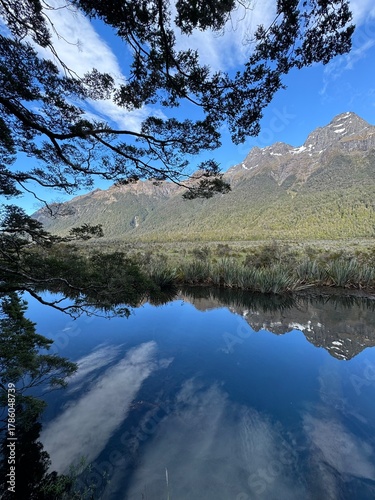 mountain lake reflection