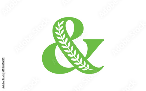 A green ampersand symbol with a laurel leaf design is displayed against a white background.