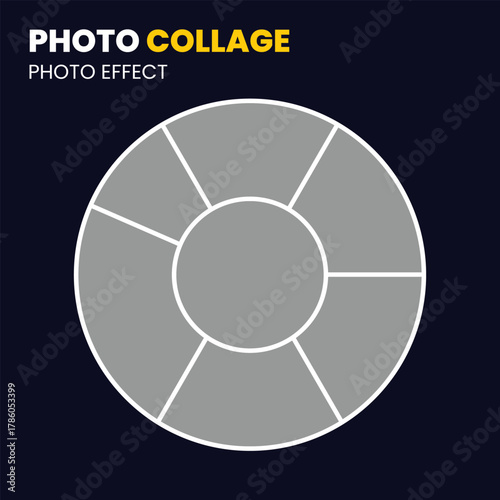 Modern Circular Photo Collage Template