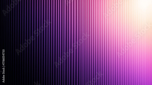 Vibrant abstract background with dynamic vertical lines, showcasing a smooth purple and pink gradient illuminated by a soft, radiant glow. Ideal for modern digital design backdrops