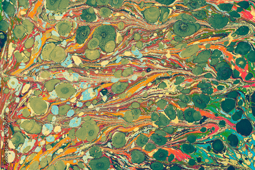 Ebru marbling effect surface pattern design for print