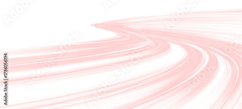 Red and white neon lines twist along a virtual highway, forming luminous streams of speed and motion. The dark background intensifies the glow. A modern digital speed vision. PNG