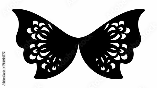 Elegant butterfly wings design for crafts, tattoos, and nature-inspired themes evokes whimsical charm and adds a touch of magic to any project