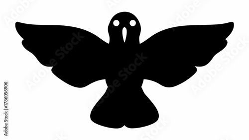Eerie black ghostly silhouette flying, perfect for Halloween designs and spooky season projects, originally scalable vector graphic for flexible use