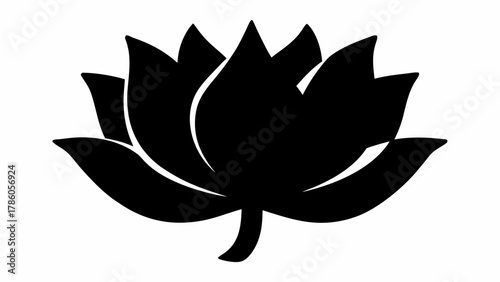 Elegant lotus flower design for serene projects and spiritual themes, perfect for peaceful branding or mindful art, a symbol of purity and enlightenment