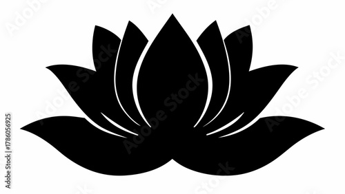 Elegant lotus flower design, a symbol of purity and enlightenment, perfect for branding, wellness, or spiritual themes, stylish graphic element
