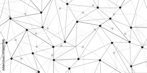 Technology abstract white digital background of connected dot with black line .many squares and rectangle shapes .Internet connection network high digital technology with connecting points and