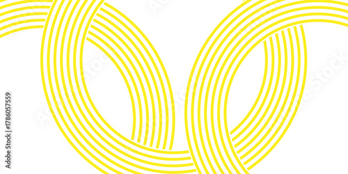 Doodle banner with yellow ramen pattern on white background. Wave abstract pattern