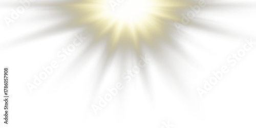 Bright star trail with luminous sparkles and golden shine. Transparent glowing effect for night sky or festive illustration. PNG file.