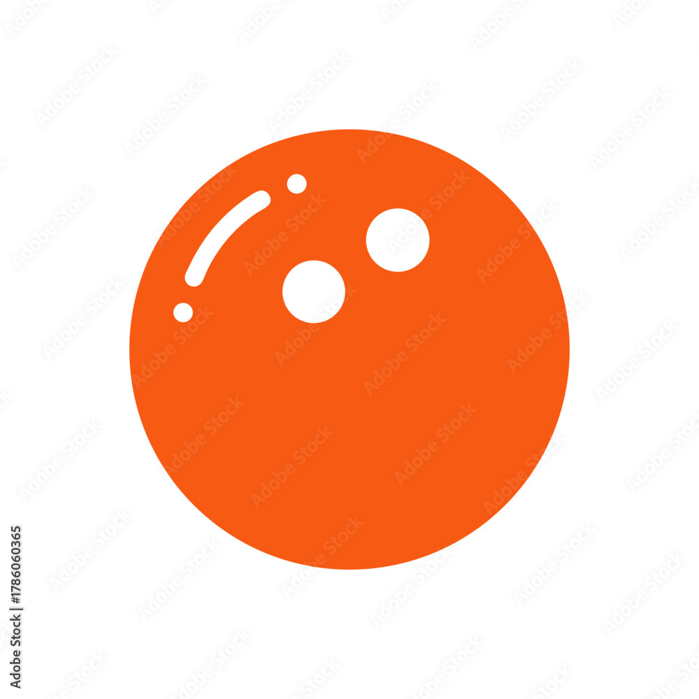Fototapeta premium Minimal bowling ball icon vector illustration with white background for sports game and recreation design concept artwork 