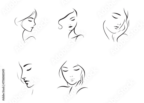 Beauty woman face silhouette logo vector, black beautiful woman face logo icon, woman girl face logo, silhouette of a woman's face vector logo on a white background