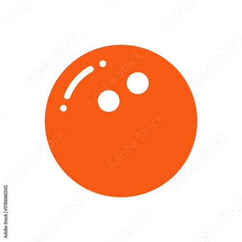 Minimal bowling ball icon vector illustration with white background for sports game and recreation design concept artwork 