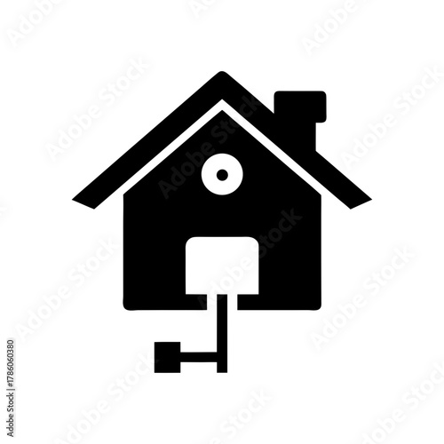 Minimal home surveillance camera silhouette vector illustration with white background for smart home and security system design artwork 