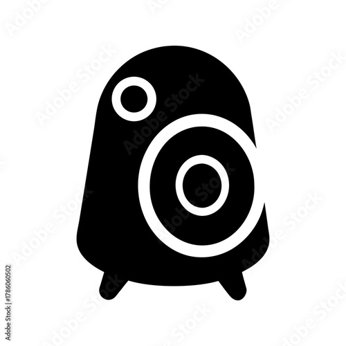 Simple speaker silhouette vector illustration with white background for sound music and audio technology design concept artwork 