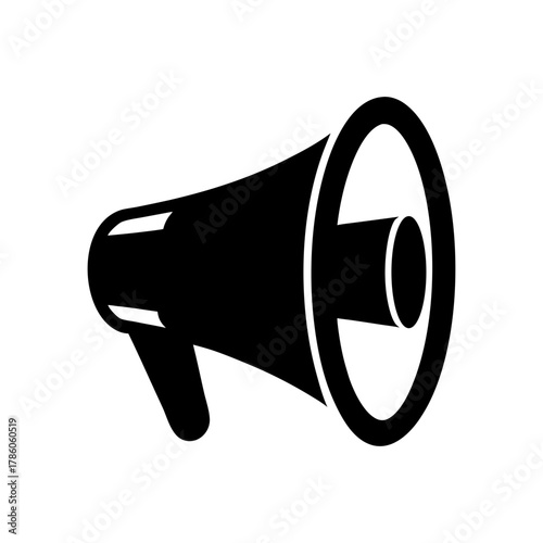 Simple speaker silhouette vector illustration with white background for entertainment loudspeaker and audio system design concept 