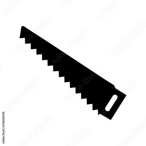 Simple saw silhouette vector illustration with white background for carpentry craftsmanship and industrial tool design concept 