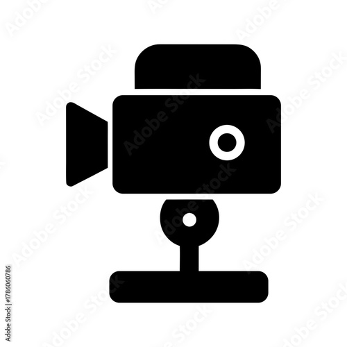 Minimal security camera silhouette vector illustration with white background for surveillance safety and monitoring technology design concept artwork 