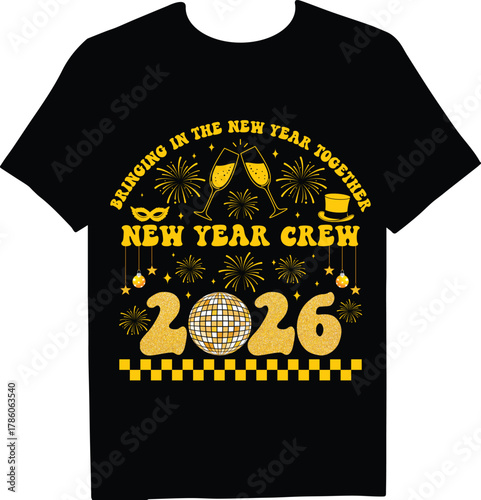 Celebrate the arrival of 2026 with our festive new year crew tshirt design, perfect for ringing in the new year together in style and creating lasting memories