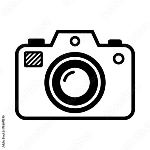 Digital SLR Camera (DSLR) Photography Outline Vector Image