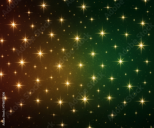 Magical Star Field with Holiday Color Gradient