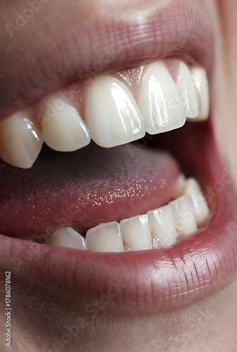 Close-up of a smile with teeth at the dentist