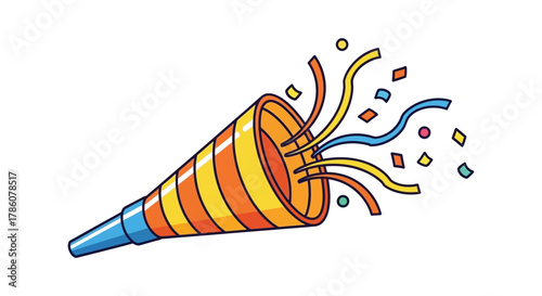 Celebrate success with a party popper, a symbol of joy, achievement, and festive spirit for any occasion