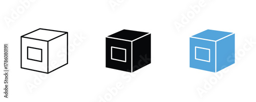 Cube icon set vector on white background. 