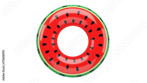 Vector illustration of watermelon slice inflatable pool float on a white background