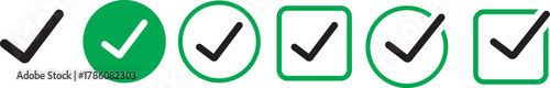 Check Mark Icons Set – Tick Symbols and Checkbox Vector Collection