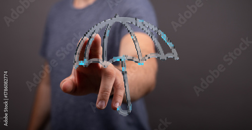 A hand pointing towards a d...