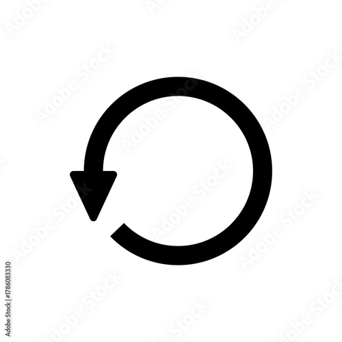 Round arrow. An arrow in the shape of a circle. Vector illustration.