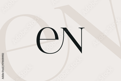EN or NE letter logo icon design. Classic style luxury initials monogram.