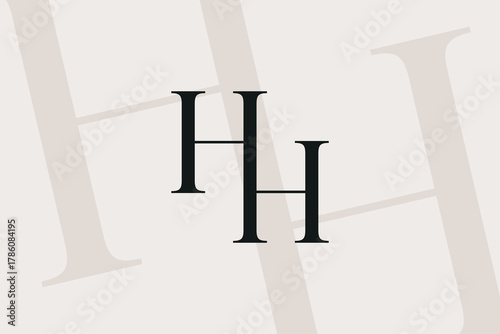 HH letter logo icon design. Classic style luxury initials monogram.