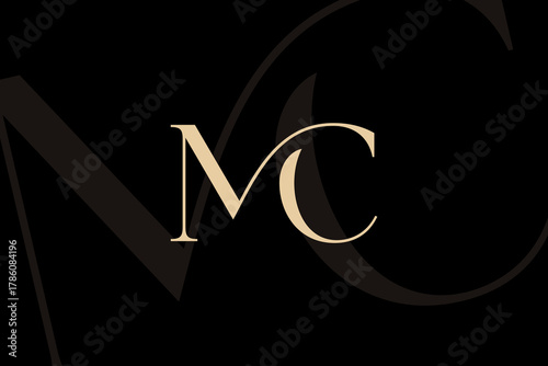 MC or CM letter logo icon design. Classic style luxury initials monogram.
