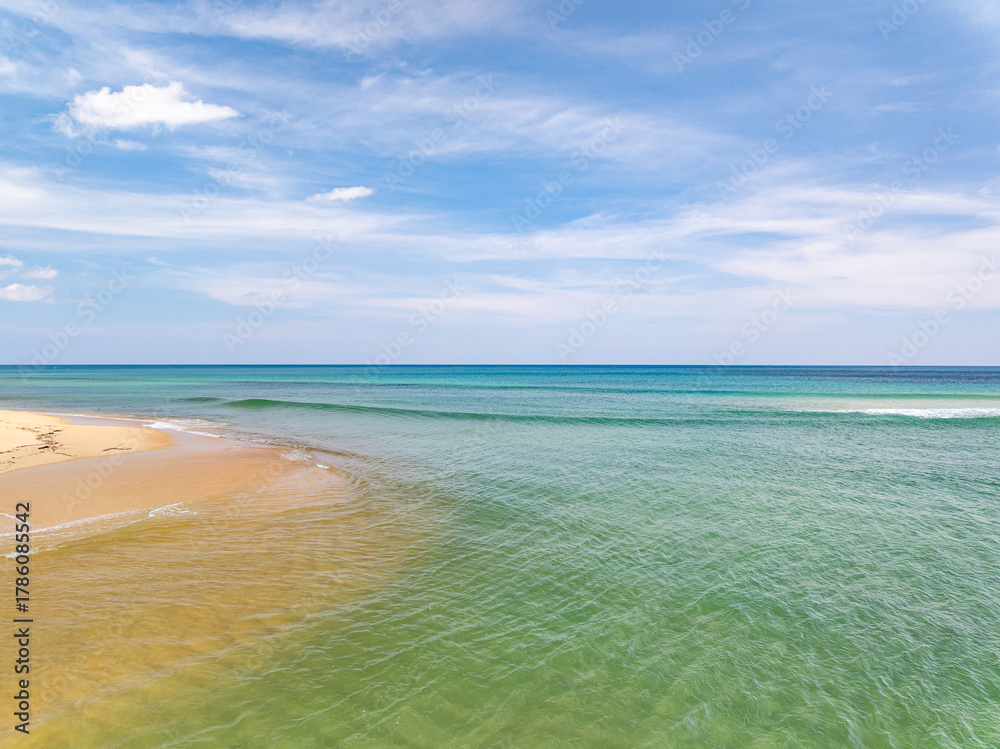 Obraz premium Sea surface aerial view water surface texture,Turquoise sea background Beautiful nature Amazing view seascape background
