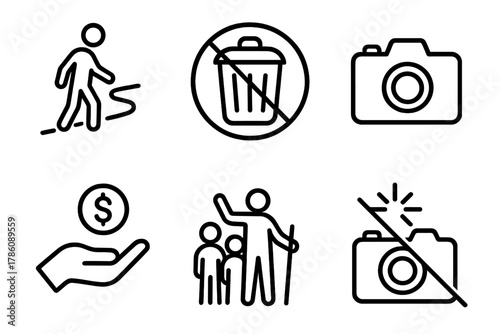 Responsible Travel Icons. Solid style icons of telomere extension research: telomere spiral icon, chromosome end glow, repeat