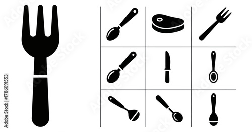 A diverse collection of spoon designs featuring various styles and variations for culinary and decorative applications