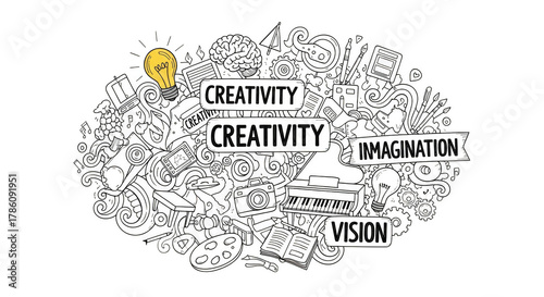Creative explosion Ideas ignite in artistic whirlwind
