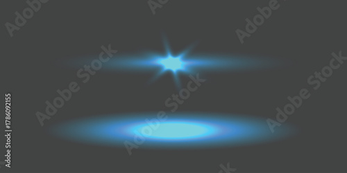 Cyan Glowing Neon Motion Lines and Light Blue Abstract.Radiant Blue laser beam with neon light streak and isolated flashe. Bright Blue light streak & starburst