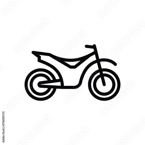 A black lineart illustration of a motorcycle