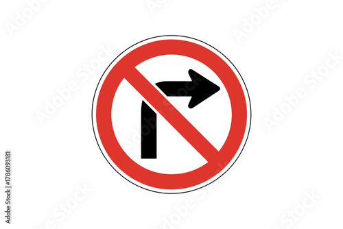 No right turn sign traffic road safety regulations prohibited direction law