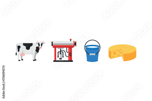 Dairy production elements for agriculture and food design