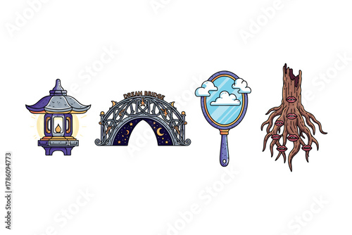 Mystical and dreamy objects for fantasy design and storytelling